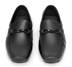 Men's leather driver loafers, black, 92-M-921-1-41, Photo 1