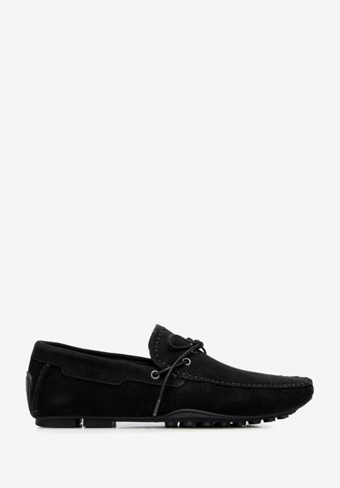 Men's suede driver loafers, black, 94-M-904-5-41, Photo 1