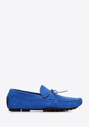 Men's suede driver loafers, blue, 94-M-904-7-41, Photo 1
