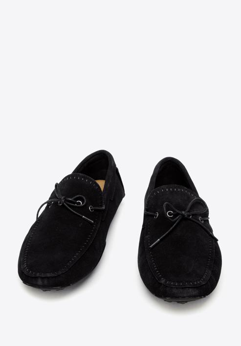 Men's suede driver loafers, black, 94-M-904-3-43, Photo 2