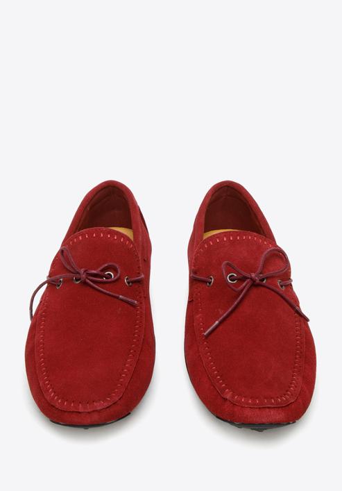Men's suede driver loafers, red, 94-M-904-5-45, Photo 3