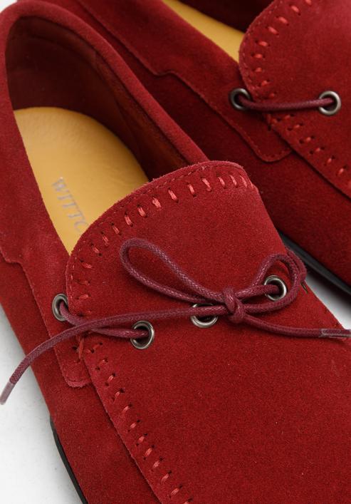Men's suede driver loafers, red, 94-M-904-5-45, Photo 7