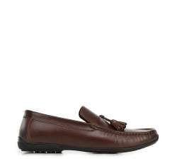 Men's leather tassel loafers, dark brown, 94-M-901-4-45, Photo 1