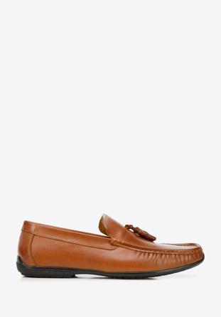 Men's leather tassel loafers, brown, 94-M-901-5-44, Photo 1