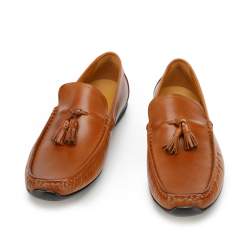 Men's leather tassel loafers, brown, 94-M-901-5-42, Photo 1