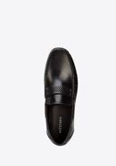 Men's leather moccasins with perforated strap, black, 94-M-501-5-45, Photo 4