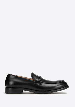 Men's leather bit loafers, black, 98-M-707-1-45, Photo 1