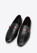 Men's leather strap moccasins, black-burgundy, 98-M-711-5-41, Photo 2