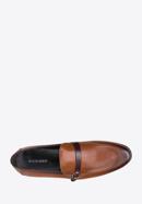 Men's leather strap moccasins, light brown, 98-M-711-5-44, Photo 5