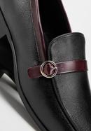 Men's leather strap moccasins, black-burgundy, 98-M-711-5-42, Photo 7