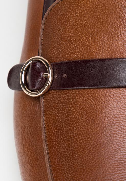 Men's leather strap moccasins, light brown, 98-M-711-5-44, Photo 7