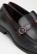 Men's leather strap moccasins, black-burgundy, 98-M-711-5-42, Photo 8