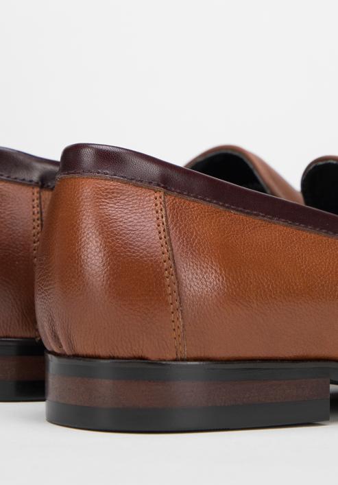 Men's leather strap moccasins, light brown, 98-M-711-5-42, Photo 8