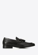 Men's leather tassel loafers, black, 98-M-709-5-44, Photo 1