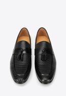 Men's leather tassel loafers, black, 98-M-709-1-45, Photo 3
