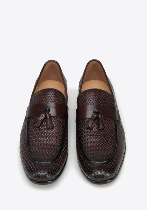 Men's leather tassel loafers, brown, 98-M-709-5-42, Photo 3