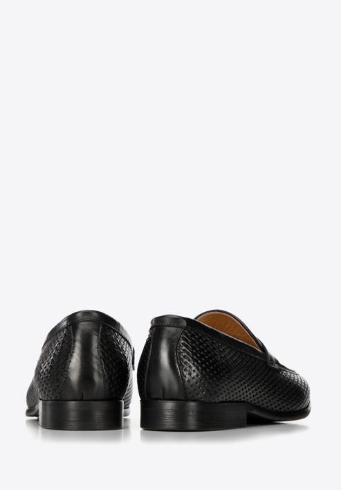 Men's leather tassel loafers, black, 98-M-709-1-41, Photo 4