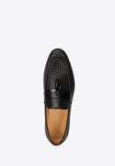 Men's leather tassel loafers, black, 98-M-709-1-44, Photo 5