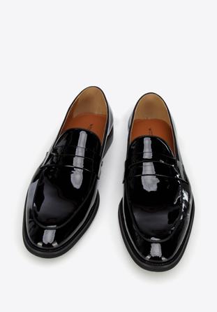 Men's patent leather moccasins