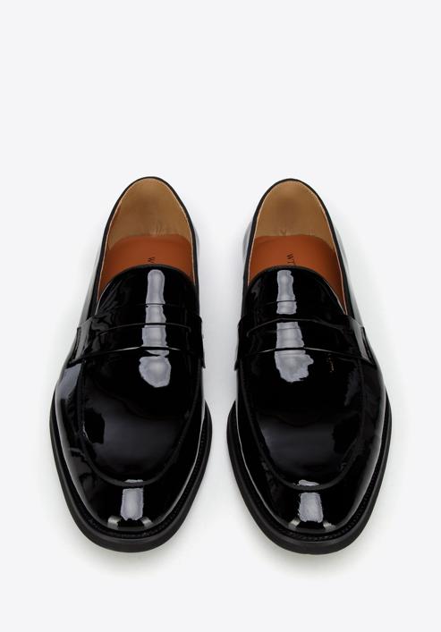 Men's patent leather moccasins, black, 98-M-706-1-45, Photo 3