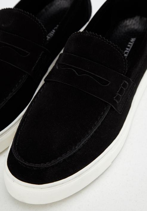 Men's suede moccasins, black, 96-M-517-1-43, Photo 7