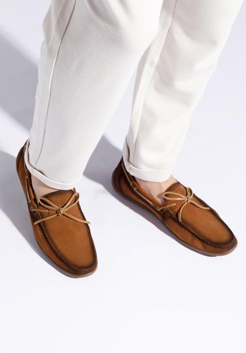 Men's suede driver shoes, brown, 96-M-511-N-41, Photo 15