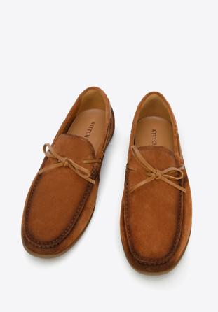 Men's suede driver shoes, brown, 96-M-511-5-43, Photo 1