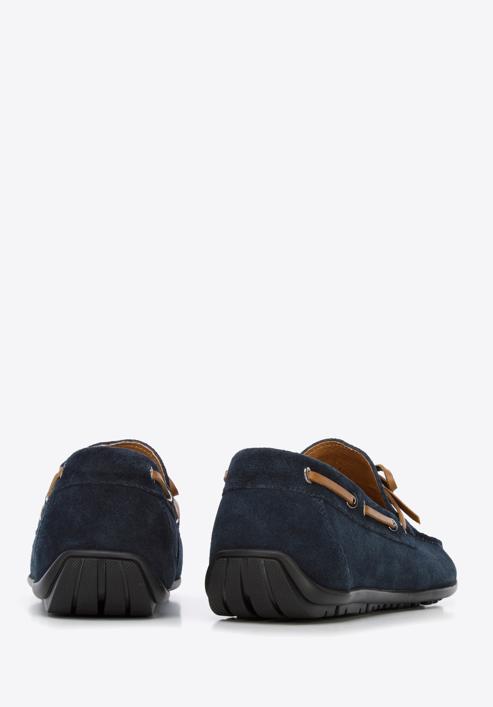 Men's suede driver shoes, navy blue, 96-M-511-N-44, Photo 4