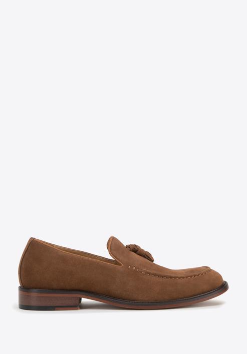 Men's suede tassel loafers, brown, 98-M-702-N-39, Photo 1