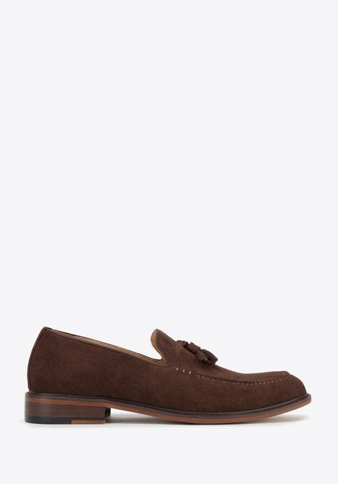 Men's suede tassel loafers, dark brown, 98-M-702-4-44, Photo 1