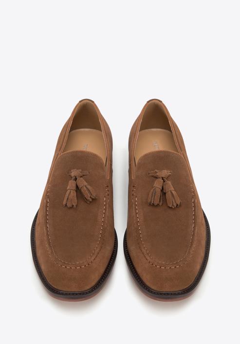 Men's suede tassel loafers, brown, 98-M-702-N-41, Photo 3