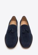 Men's suede tassel loafers, navy blue, 98-M-702-N-39, Photo 3