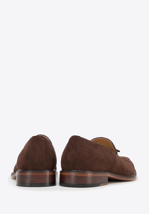 Men's suede tassel loafers, dark brown, 98-M-702-Z-40, Photo 4