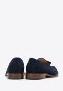 Men's suede tassel loafers, navy blue, 98-M-702-Z-40, Photo 4