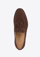 Men's suede tassel loafers, dark brown, 98-M-702-N-43, Photo 5