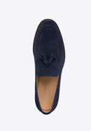 Men's suede tassel loafers, navy blue, 98-M-702-Z-44, Photo 5