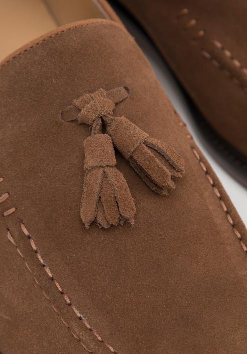 Men's suede tassel loafers, brown, 98-M-702-5-43, Photo 7