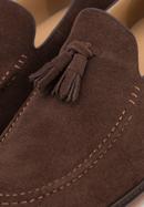 Men's suede tassel loafers, dark brown, 98-M-702-5-44, Photo 7