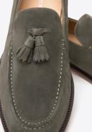 Men's suede tassel loafers, green, 98-M-702-Z-44, Photo 7