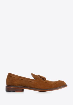Men's suede tassel loafers, brown, 96-M-706-5-41, Photo 1