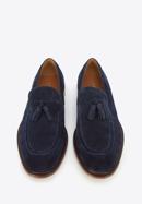 Men's suede tassel loafers, navy blue, 96-M-706-Z-40, Photo 2