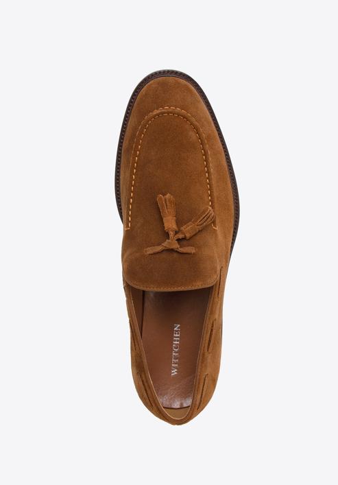 Men's suede tassel loafers, brown, 96-M-706-Z-45, Photo 4