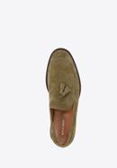 Men's suede tassel loafers, green, 96-M-706-Z-42, Photo 4