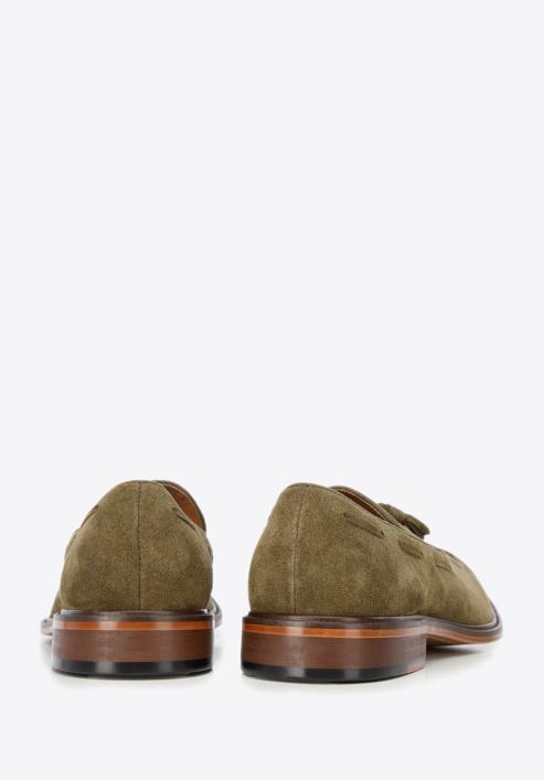 Men's suede tassel loafers, green, 96-M-706-Z-42, Photo 5