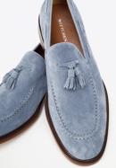 Men's suede tassel loafers, blue, 96-M-706-Z-40, Photo 7