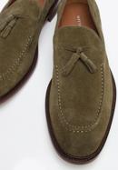 Men's suede tassel loafers, green, 96-M-706-Z-44, Photo 7