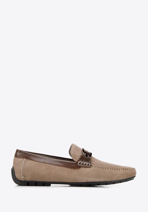 Men's suede loafers, dark beige, 94-M-502-5-44, Photo 1