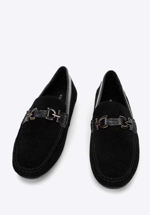 Men's suede loafers, black, 94-M-502-5-43, Photo 2
