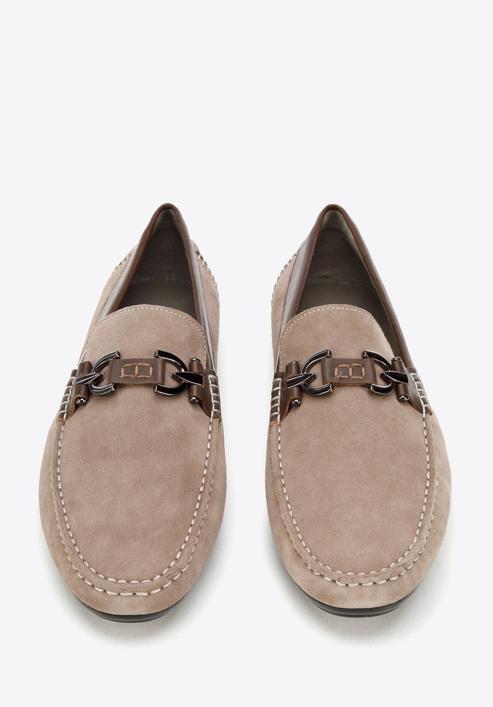 Men's suede loafers, dark beige, 94-M-502-9-44, Photo 3