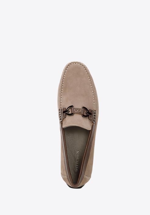 Men's suede loafers, dark beige, 94-M-502-9-44, Photo 4
